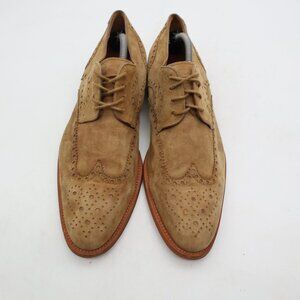 Magnanni Cap Toe Brogue Oxford Men's Size 10.5 M Brown Tan Suede Dress Shoes